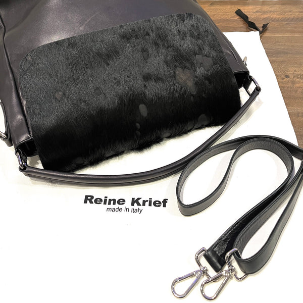 Postino Black Leather Handbag
