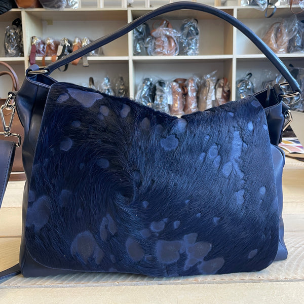 Postino Navy Blue Leather_Messenger Bag