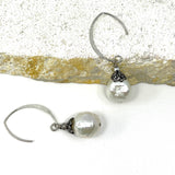 Sterling Silver Boulder Pearl Earrings