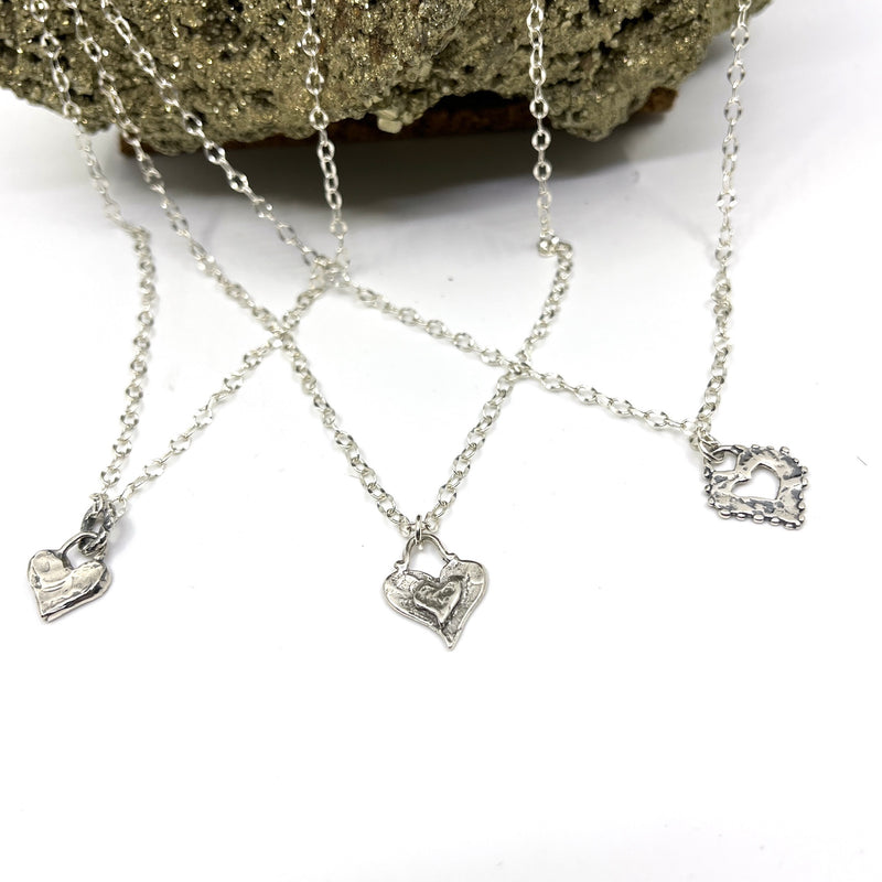 SS Charmed Necklaces with selection of Heart Charms