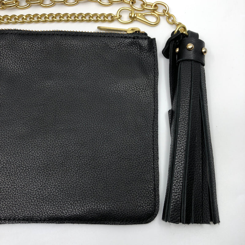Nat.Brass Tassel Belt & Bag_Black Licorice_closer look