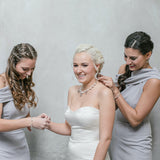 BFW Bride and Bridesmaids wearing jewelry