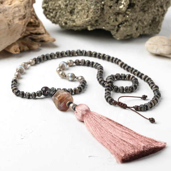 Tribe Colors 2 Necklace-Pink Silk Tassel