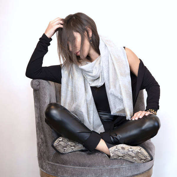 Gold Shimmer Scarf_silk and wool blend